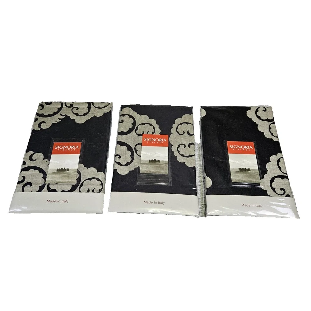 $475 Signoria Firenze Italian Luxury Pillow Sham Set Black Euro Standard Bolero